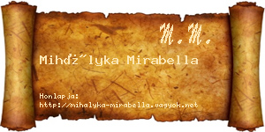 Mihályka Mirabella névjegykártya